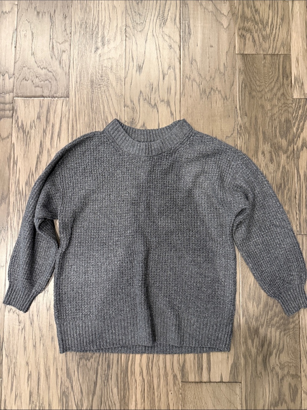 American Eagle Outfitters Charcoal Gray Ribbed Crew Sweater
